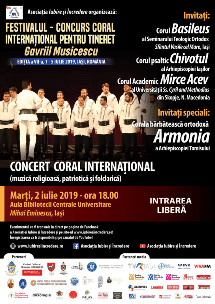 Concert coral internațional în cadrul Festivalului „Gavriil Musicescu”