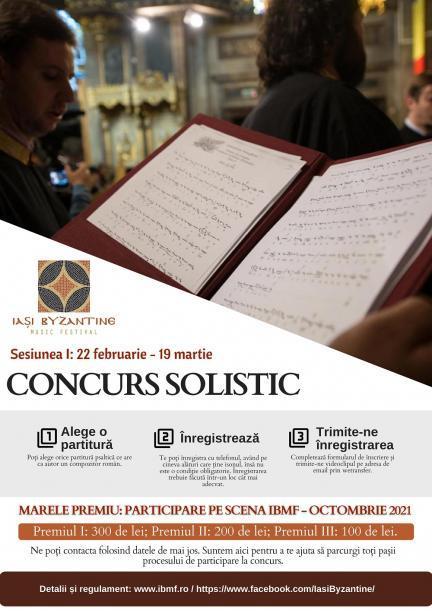 Afiș „Concursul Solistic Online de Muzică Psaltică”/ Sursă foto: ibmf.ro