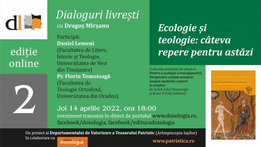 Foto: Afișul evenimentului „Ecologie și teologie: câteva repere pentru astăzi”