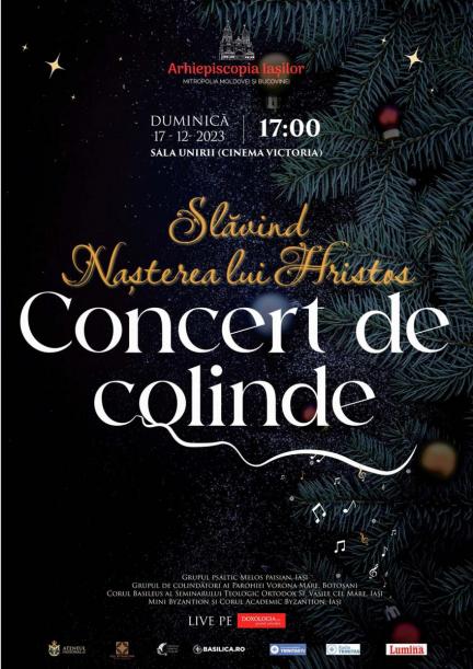 Afișul Concertului de colinde al Mitropoliei Moldovei și Bucovinei