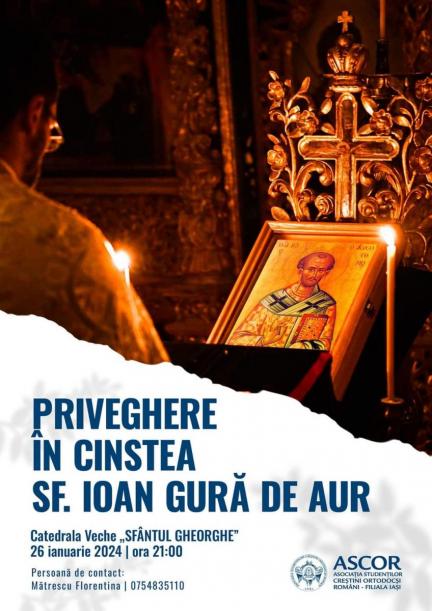 Priveghere în cinstea Sfântului Ioan Gură de Aur