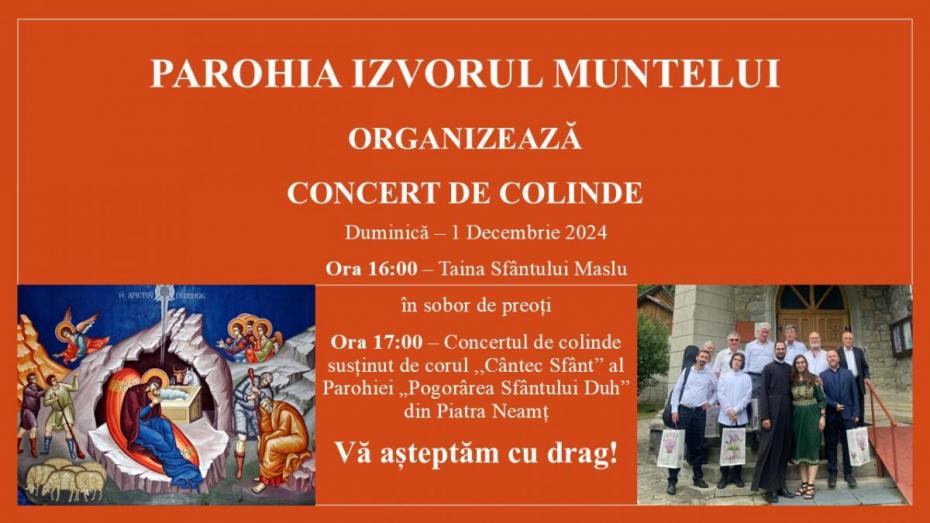 Evenimente care vor avea loc în Arhiepiscopia Iaşilor, în perioada 1–7 decembrie 2024 Evenimente care vor avea loc în Arhiepiscopia Iaşilor, în perioada 1–7 decembrie 2024